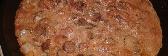 паста с охотничьими колбасками