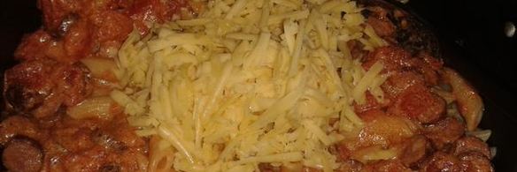 паста с охотничьими колбасками