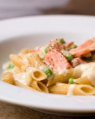 Паста с семгой в сливочном соусе