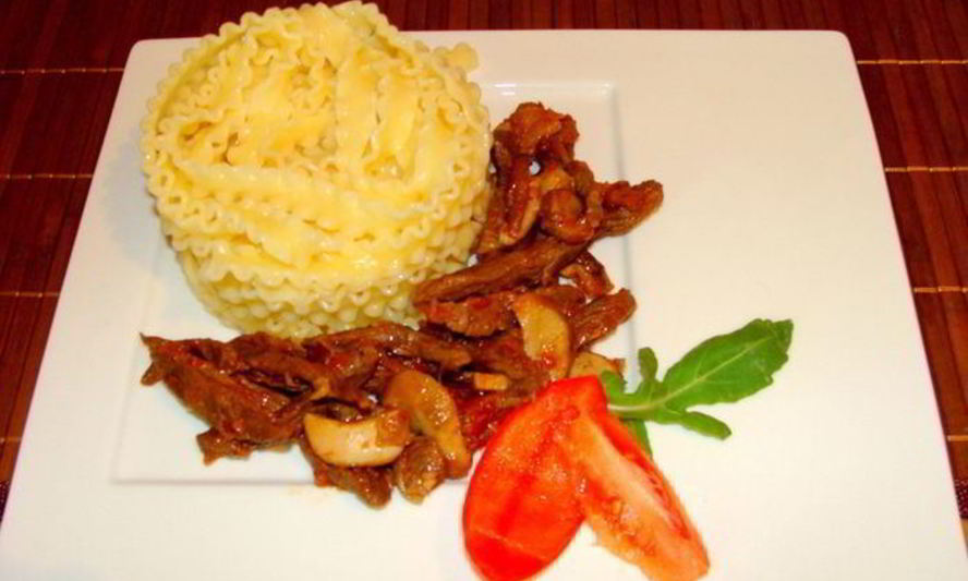 Рецепт пасты с телятиной и белыми грибами