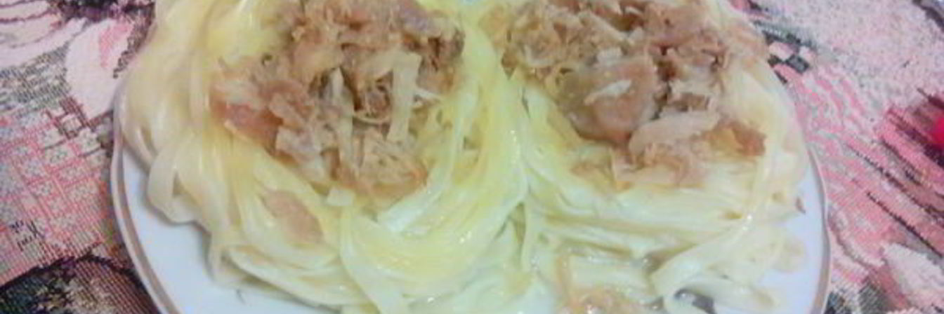 Спагетти-гнезда с мясом