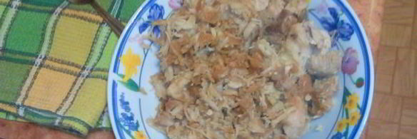 спагетти-гнезда с мясом