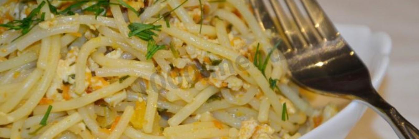 Спагетти с куриным фаршем