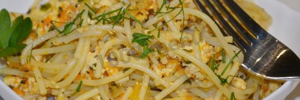 спагетти с куриным фаршем