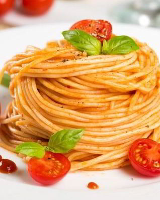 Спагетти с томатами и базиликом