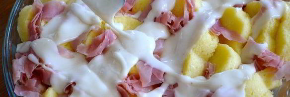 манные ньокки по-римски, запеченные под соусом бешамель