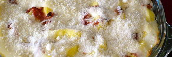 манные ньокки по-римски, запеченные под соусом бешамель