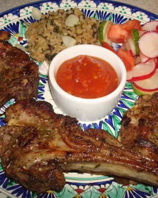 Баранина на кости в травах