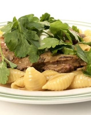 Бефстроганов из диафрагмы