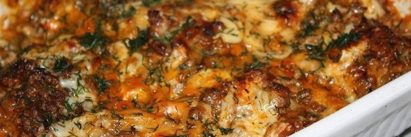 Фарш с грибами в духовке