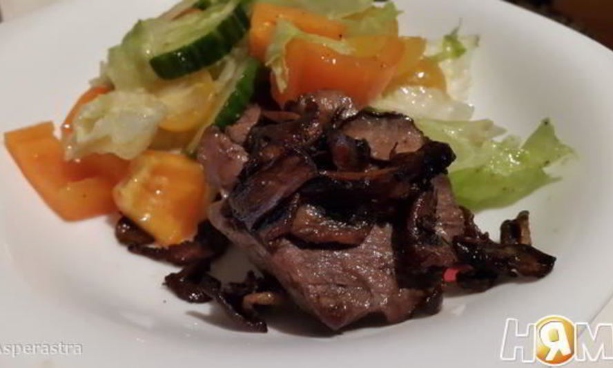 Рецепт говядины с шампиньонами в мультиварке