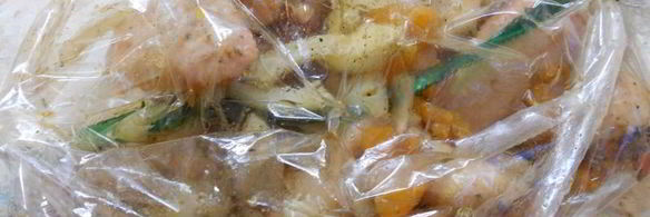 куриные крылышки с мандаринами запеченные в рукаве