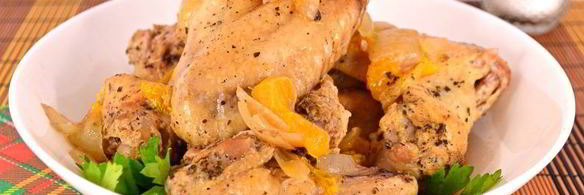 куриные крылышки с мандаринами запеченные в рукаве