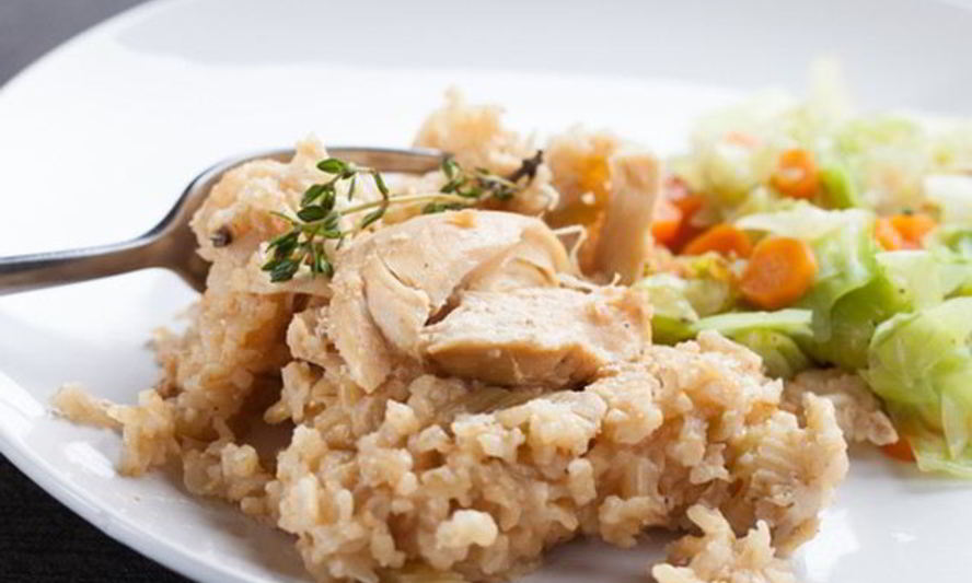 Рецепт курицы с капустой и рисом
