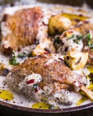 Курица с шампиньонами