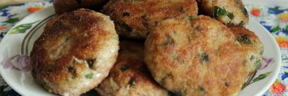 мясные биточки с картофелем и черемшой