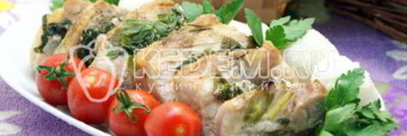 мясо в рукаве с черемшой и розмарином