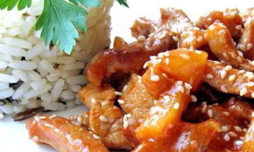 Рецепт свинины с ананасами в кисло-сладком соусе