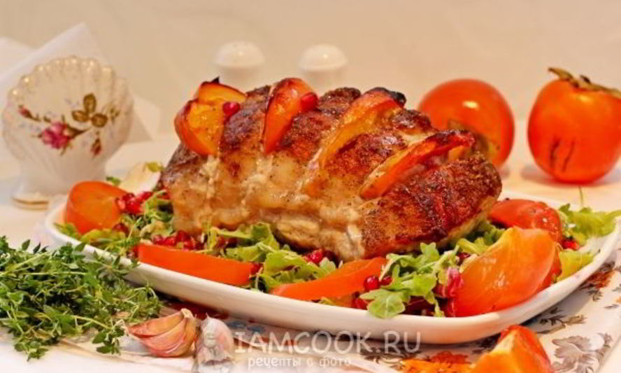 Рецепт свинины с хурмой