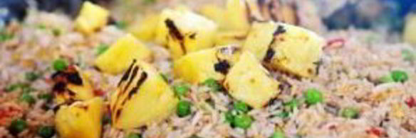 свиные отбивные с ананасом и рисом