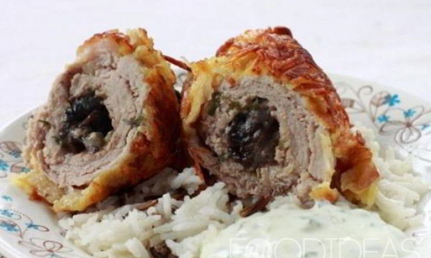 Рецепт свиных отбивных с грибами