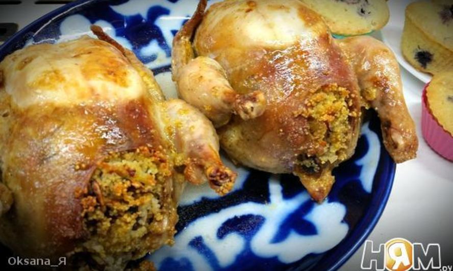Рецепт цыплят, фаршированных кус-кусом и шампиньонами