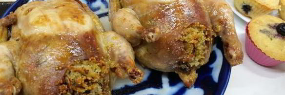цыплята, фаршированные кус-кусом и шампиньонами