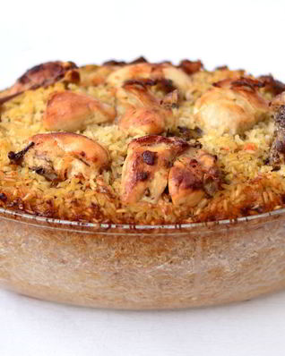 Утка с чесноком на рисовой подушке