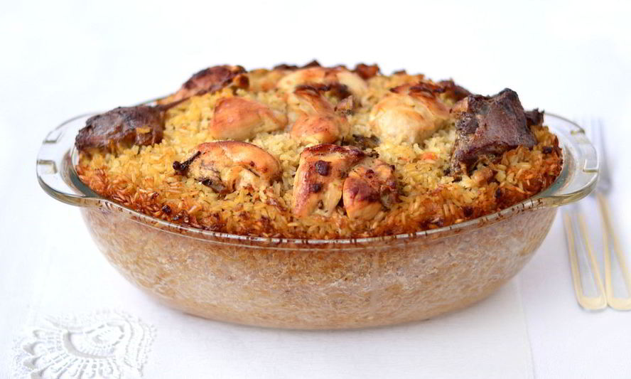 Рецепт утки с чесноком на рисовой подушке