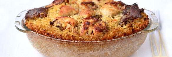 утка с чесноком на рисовой подушке