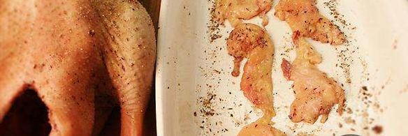 запеченный гусь с фруктами