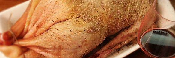 запеченный гусь с фруктами