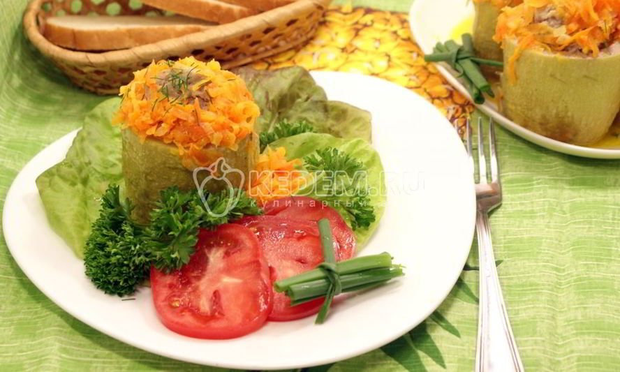 Рецепт фаршированных кабачков башенки
