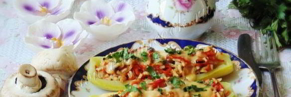кабачки фаршированные рисом и грибами