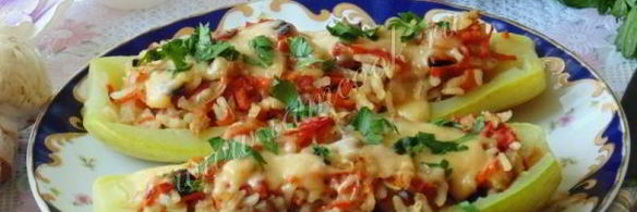 кабачки фаршированные рисом и грибами