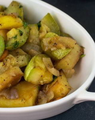 Кабачки, жаренные с картофелем