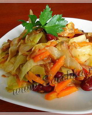 Капуста с фасолью