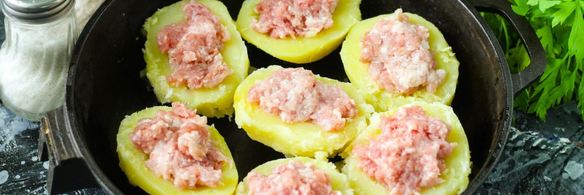 картофель фаршированный фаршем в духовке