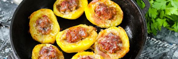 картофель фаршированный фаршем в духовке