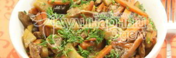 картофель тушеный с белыми грибами