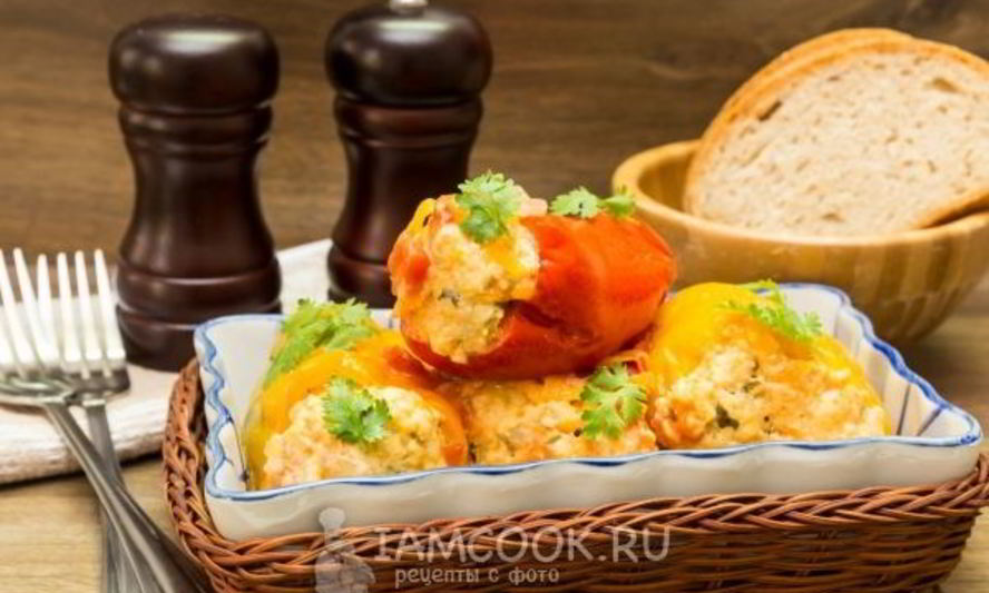 Рецепт перца, фаршированного куриным фаршем и кускусом