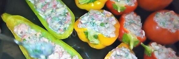 помидор перец кабачок фаршированные и запеченные под сыром