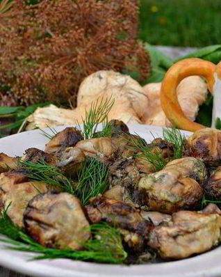 Шампиньоны на гриле