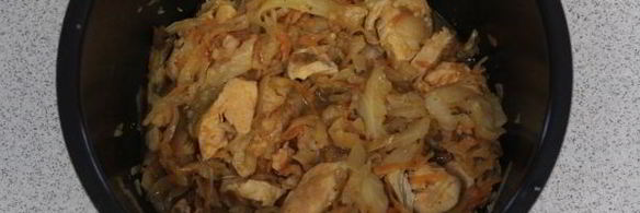 тушеная капуста с мясом в мультиварке