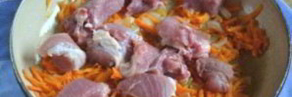 тыква в духовке с мясом