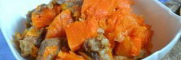 тыква в духовке с мясом