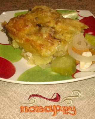 Запеченный картофель с грибами