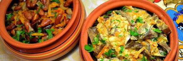 фасоль и печень свиная