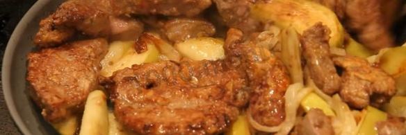 говяжья печень жареная с луком