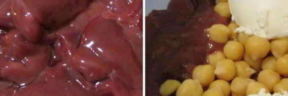 креспелле с печенью, нутом и помидорами черри